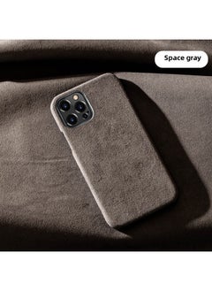 For Iphone 16Pro Mobile Phone Case For Iphone15 Half Package 11XSMax Microfiber Suede 14 High-grade Protective Cover-Color:Deep Space Ash-Applicable Model:For Apple XR