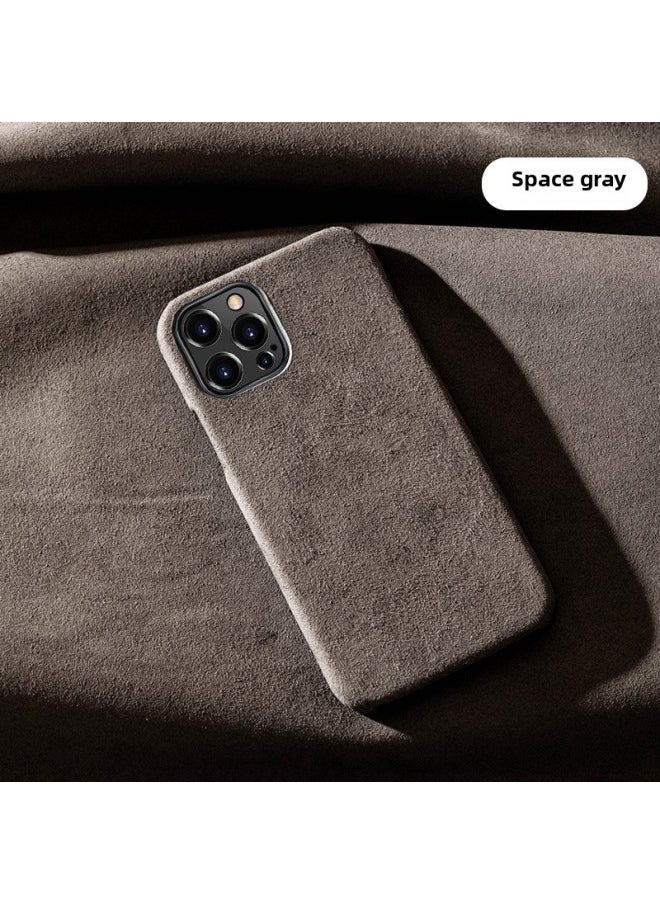 Generic - For Iphone 16Pro Mobile Phone Case For Iphone15 Half Package 11XSMax Microfiber Suede 14 High-grade Protective Cover-Color:Deep Space Ash-Applicable Model:For Apple XR - Image 1