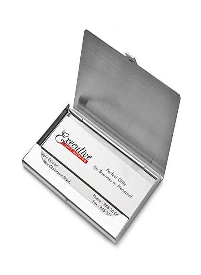 Executive Gift Shoppe | Polished Silver Pocket Business Card Holder for Men and Women with Custom Engraving - Image 3