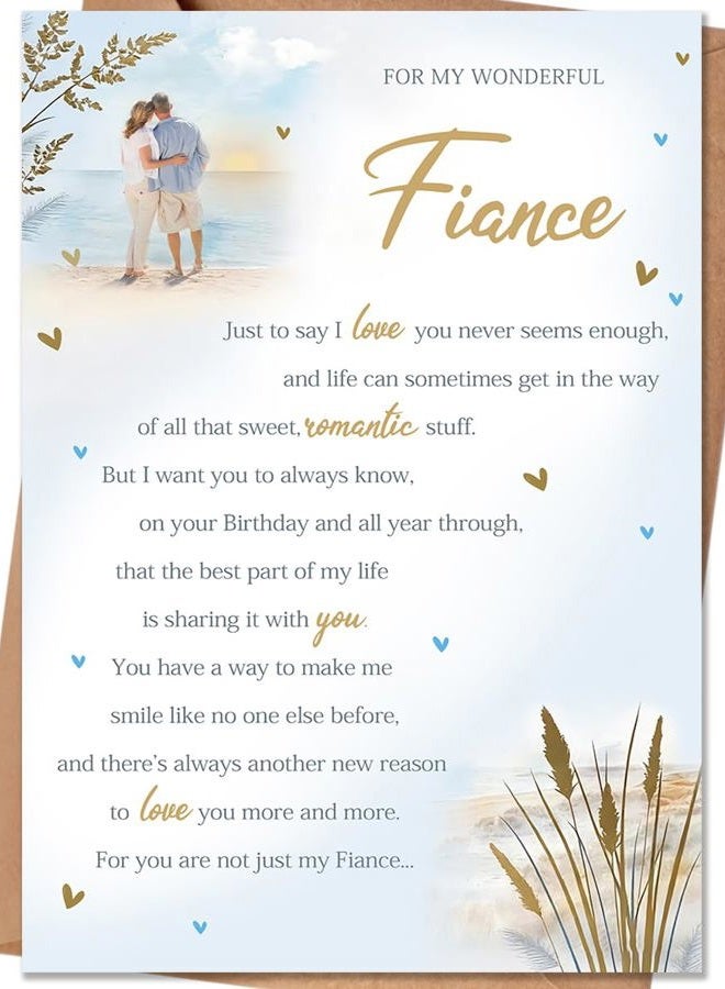 HEJOYN Funny Birthday Card for Fiance，Fiance gifts for him，romantic Fiance Birthday Gift from Fiancee - Image 1