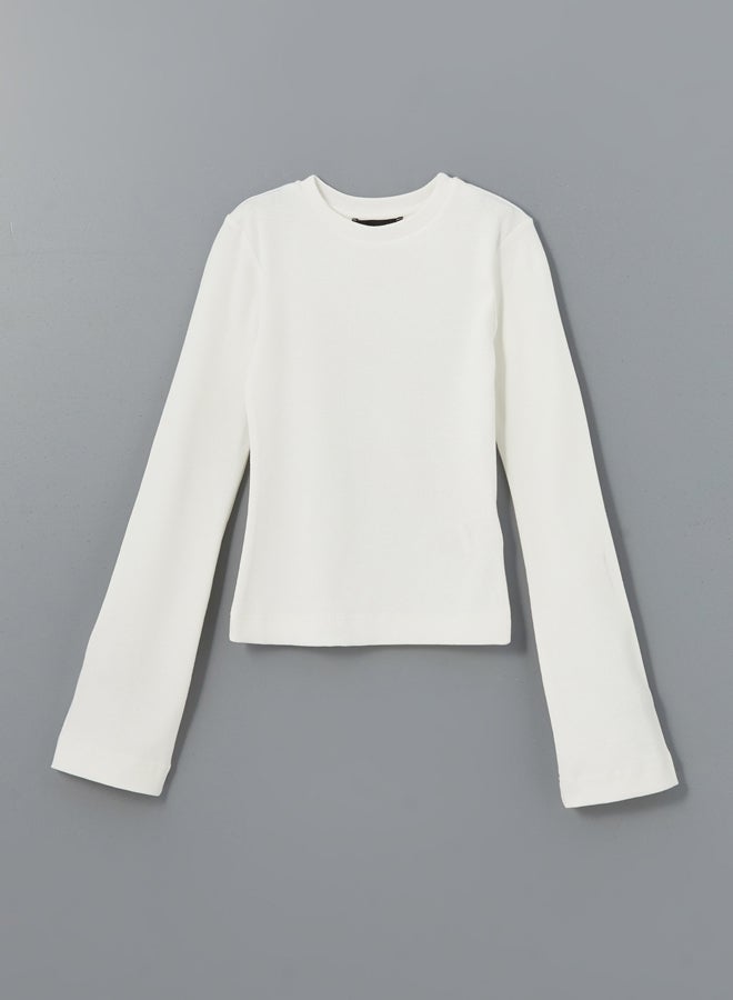 LC WAIKIKI Crew Neck Textured Women's Bodysuit - Image 5