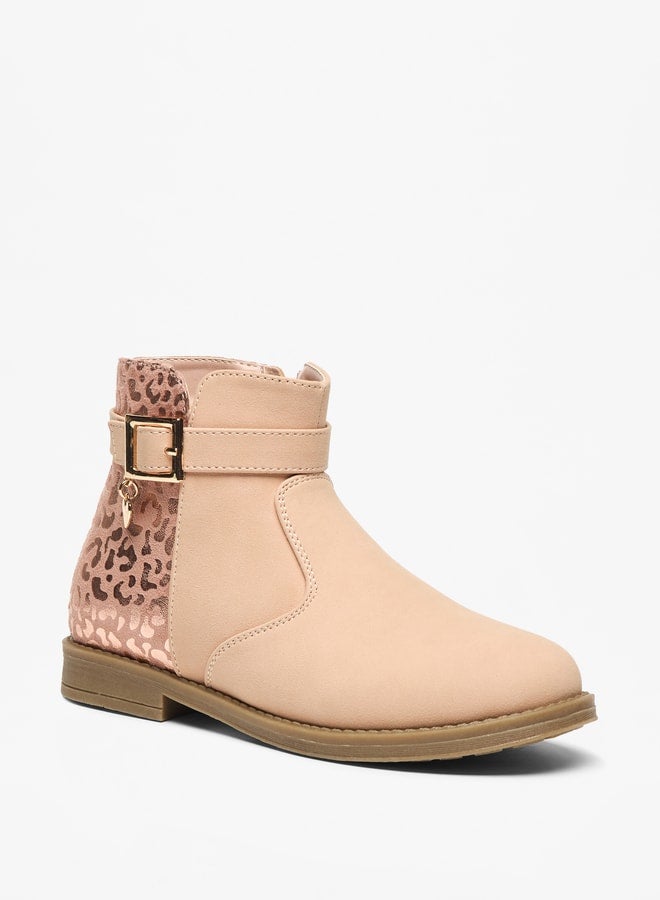 Flora Bella By Shoexpress Girl's Panelled High Cut Boots with Zip Closure - Image 3