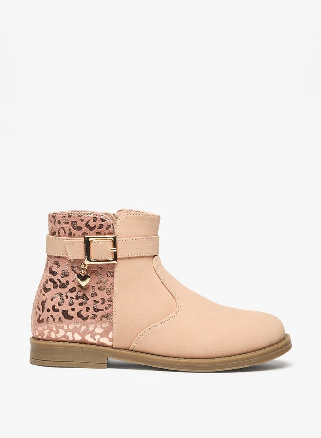 Flora Bella By Shoexpress Girl's Panelled High Cut Boots with Zip Closure - Image 1