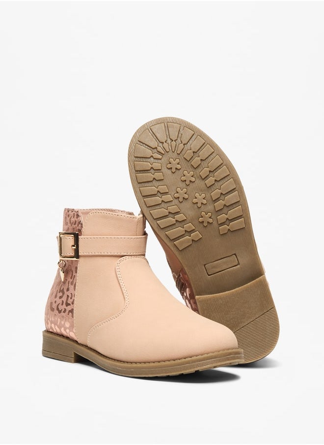 Flora Bella By Shoexpress Girl's Panelled High Cut Boots with Zip Closure  - Image 4