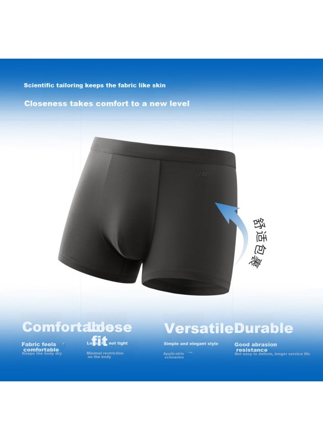 Skechers Men's Official 10a Antibacterial Cotton Underwear Comfortable Breathable Boxer Briefs Sports Four-point Underwear Gift Box Set - Image 4