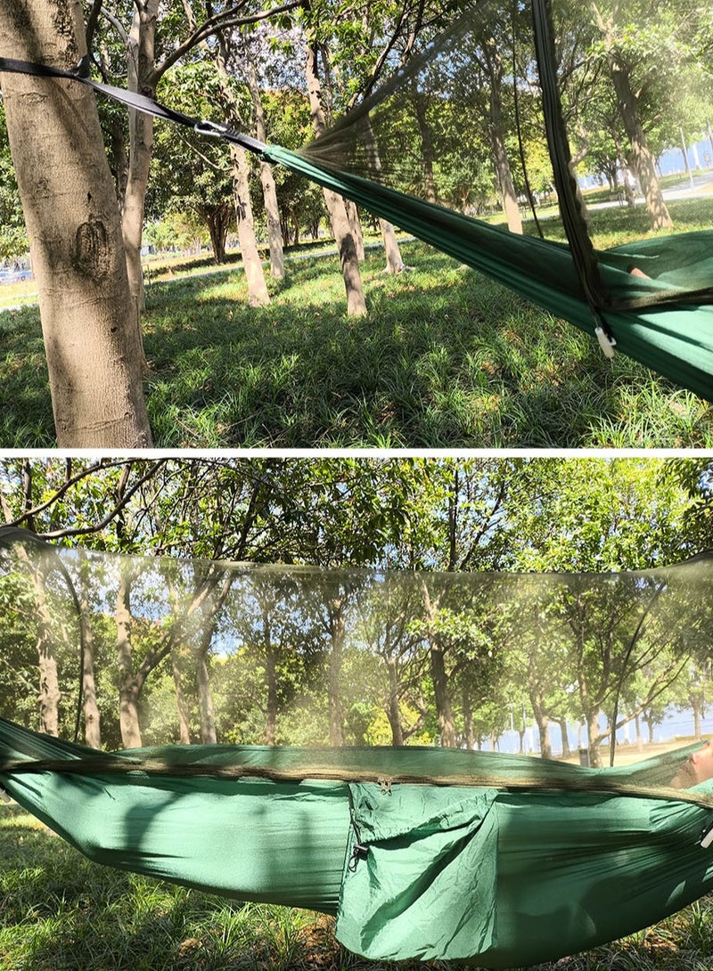 Loquat Outdoor Camping Mosquito Net Hammock Swing Dark Green  - Image 2