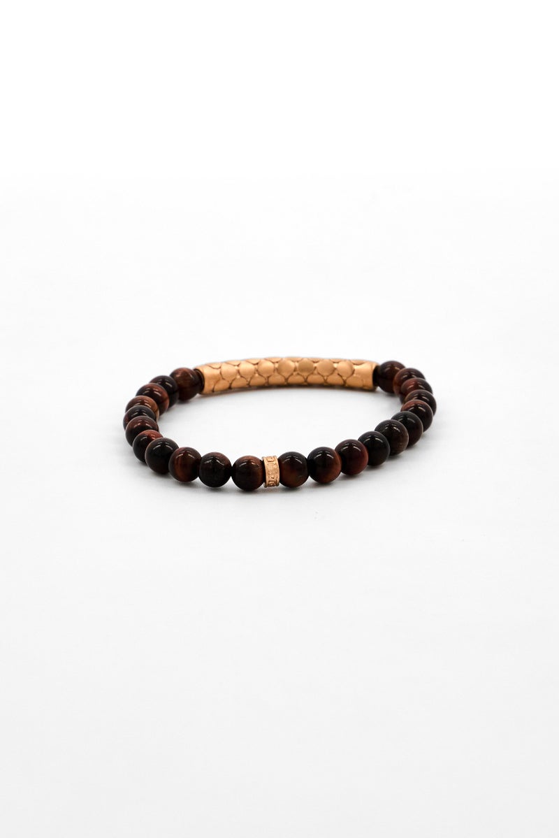 POLICE Men Beaded Fashionable Bracelet, Brown  - Image 3