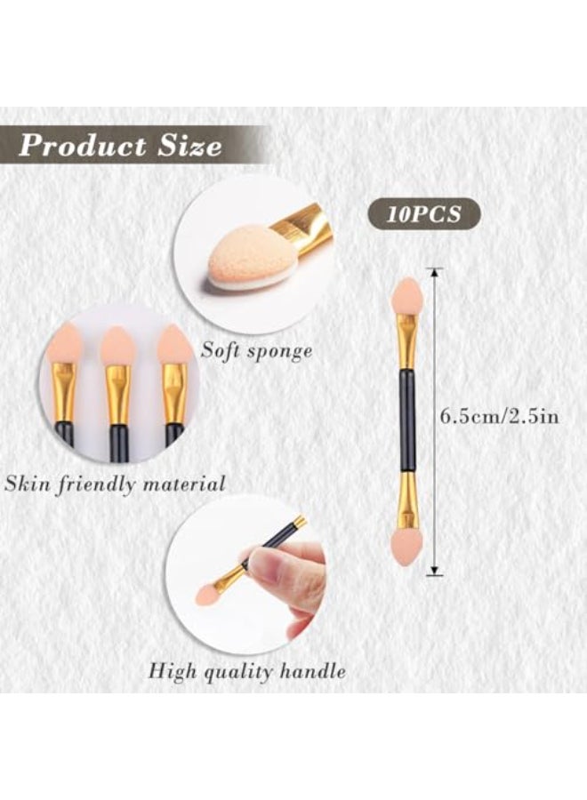 EKIND 10PCS Double Ended Eyeshadow Applicator Sponge Tip Eye Makeup Brushes for Women Reusable Cosmetic Beauty Tool for Beginners Travel Daily Use - Image 3