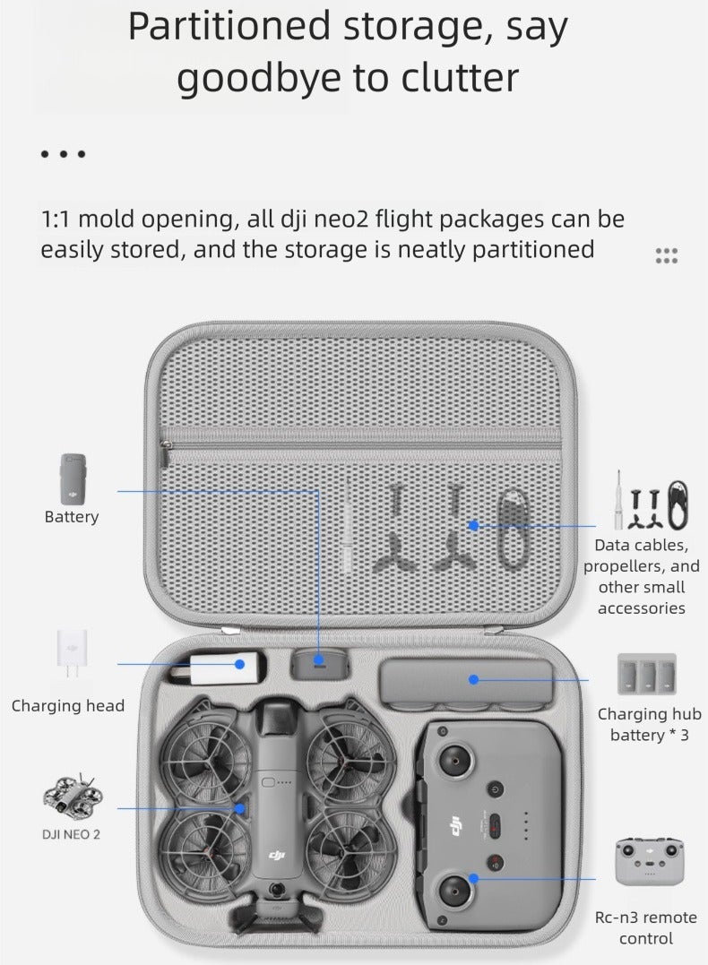 For DJI NEO2 حقيبة تخزين كاميرا رياضية | حقيبة حمل محمولة مع حزام كتف، مقاومة للماء والصدمات - Image 2