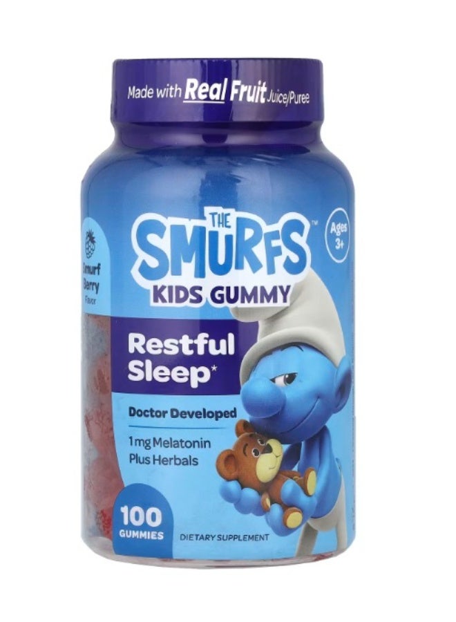 The Smurfs, Kids Gummy, Restful Sleep, Ages 3+, Smurf Berry , 100 Gummies