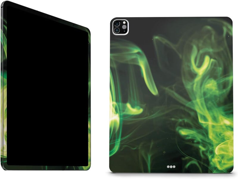 مايتي سكينز غلاف فينيل قابل للتطبيق على جهاز Apple iPad Pro 12.9" M2، الجيل السادس (2022) من شركة MightySkins - تصميم Green Mystic Flames: يتميز بالحماية العالية، والمتانة، والتصميم الفريد؛ سهل التطبيق، ومصنوع في الولايات المتحدة الأمريكية. - Image 1