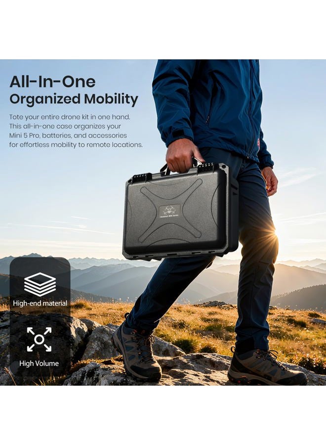 STARTRC Dual Layer Waterproof Hard Carrying Case Dual Layer for DJI Mini 5 Pro/4 Pro/3/3 Pro & Accessories - Compatible with RC-N/RC2 Controllers - Image 5