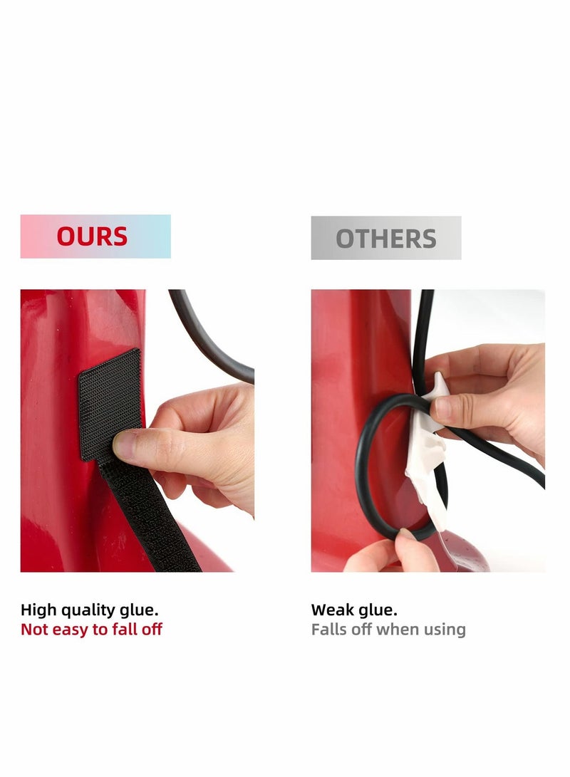 Excefore Cable Ties 8Pcs Cord Holder Wrapper Wall Storage Sticky Tie Strap Organizer for Appliances 6 Pack Small Kitchen Black - Image 2