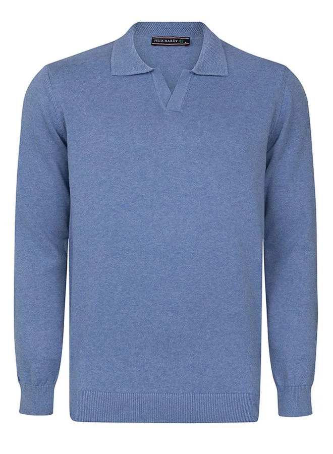 FELIX HARDY Polo collar long sleeve jumper