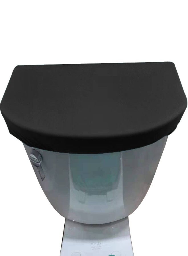 Madeals Velvet Toilet Tank Lid Cover Fabric Cover for A Lid Toilet Tank Black