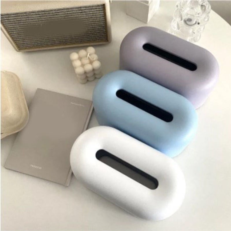 Plastic Tissue Box Dispenser Light Purple Internal Elastic Band Fixation - Durable Foldable Paper Holder for Home Bathroom Office Desk - Image 5