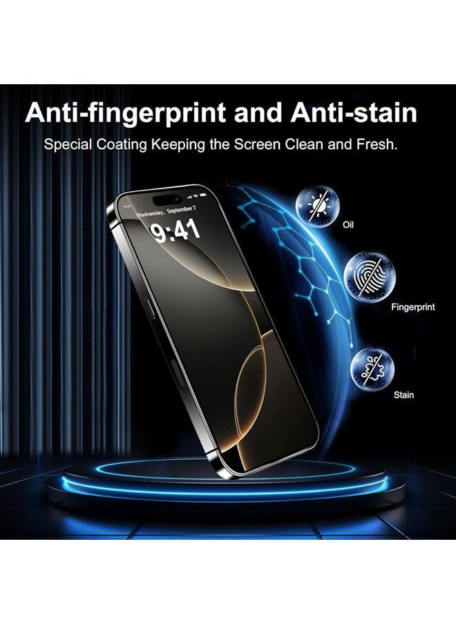 SJet - 2 PACK iPhone 16 Pro Privacy Screen Protector + 2 PACK Camera Lens Protector,  Ultra Top 9H+ Tempered Glass, Full Coverage Screen - Image 1