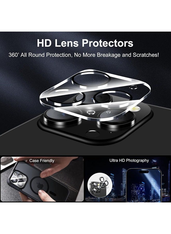 SJet - 2 PACK iPhone 16 Pro Privacy Screen Protector + 2 PACK Camera Lens Protector,  Ultra Top 9H+ Tempered Glass, Full Coverage Screen - Image 1
