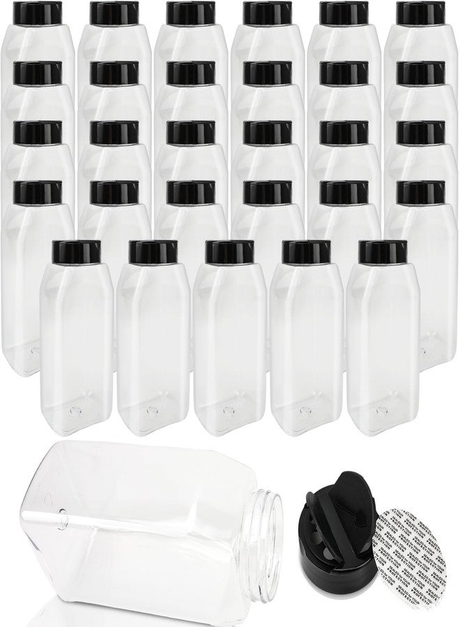 Conagel 30 Pack 16 oz Plastic Spice Jars with Cap Clear Empty Square Plastic Bottle Containers with Lids Large Empty Powder Storage Container for Storing Spice Seasoning Powders - Image 1