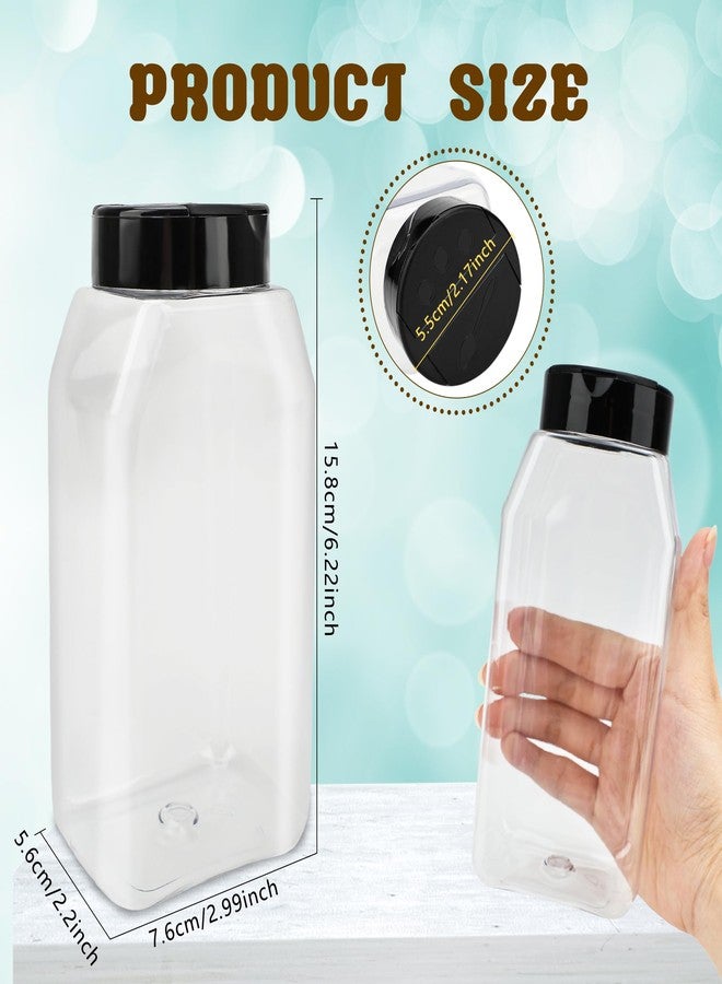 Conagel 30 Pack 16 oz Plastic Spice Jars with Cap Clear Empty Square Plastic Bottle Containers with Lids Large Empty Powder Storage Container for Storing Spice Seasoning Powders - Image 2