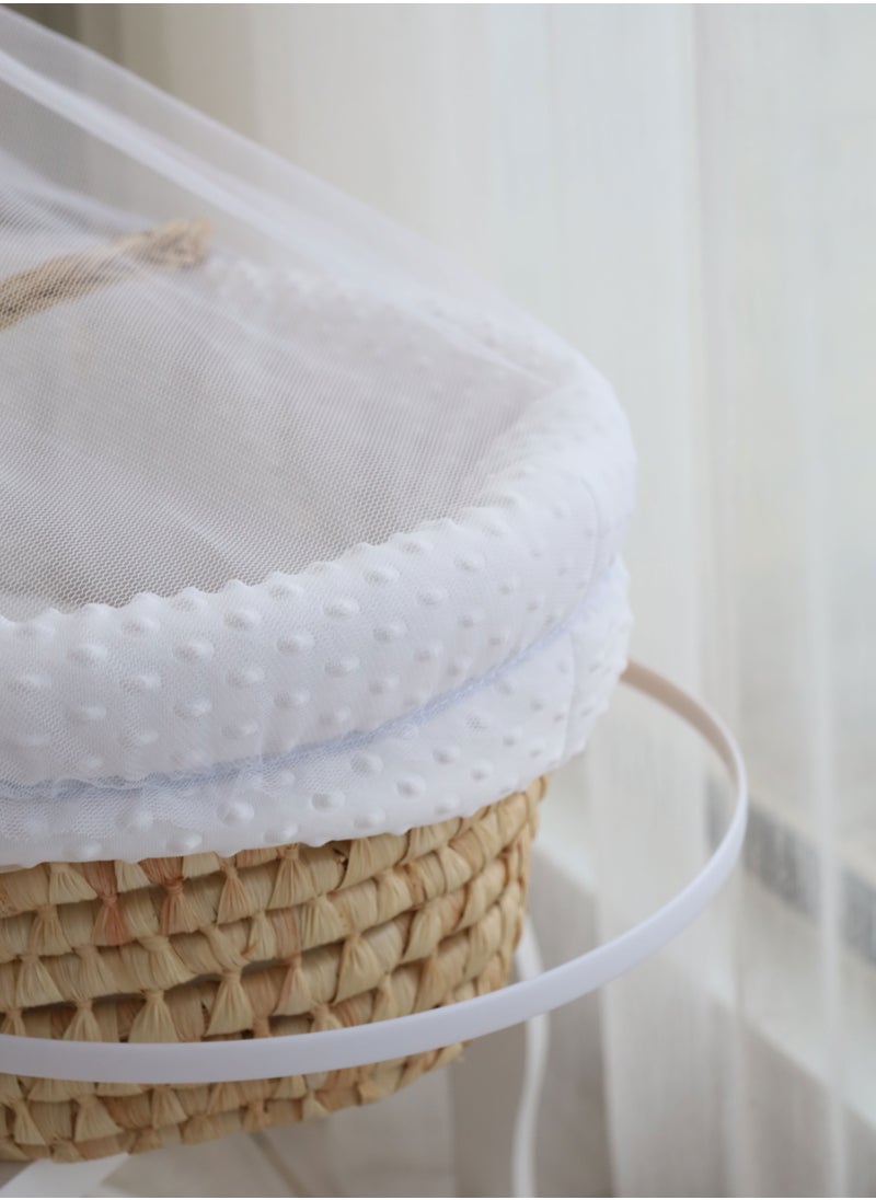 Cute ninos Baby Moses Basket Cradle With Rocking Stand, White  - Image 3
