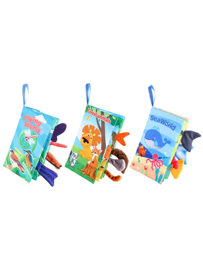 Generic - Manufacturers Supply Baby Baby Tail Cloth Book Tear Palm Book Animal English Series Early Education Cognitive Toys-Color:JL565 Sea, Land And Air Tail Cloth Book (3 Copies And 1 Set) Bag 111.6G - Image 1