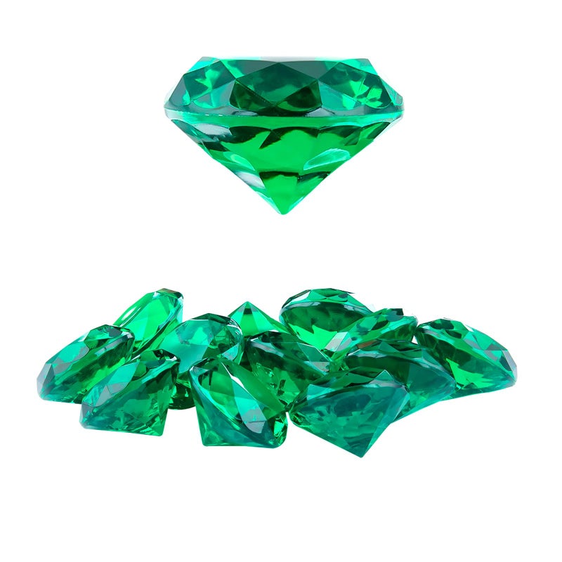 Niceup 26PCS Fake Emeralds Green Gemstones Plastic Acrylic Diamond Gems Toys Big 15in Kid Diving Gem Pool Toy Party Decorations Crafts - Image 3