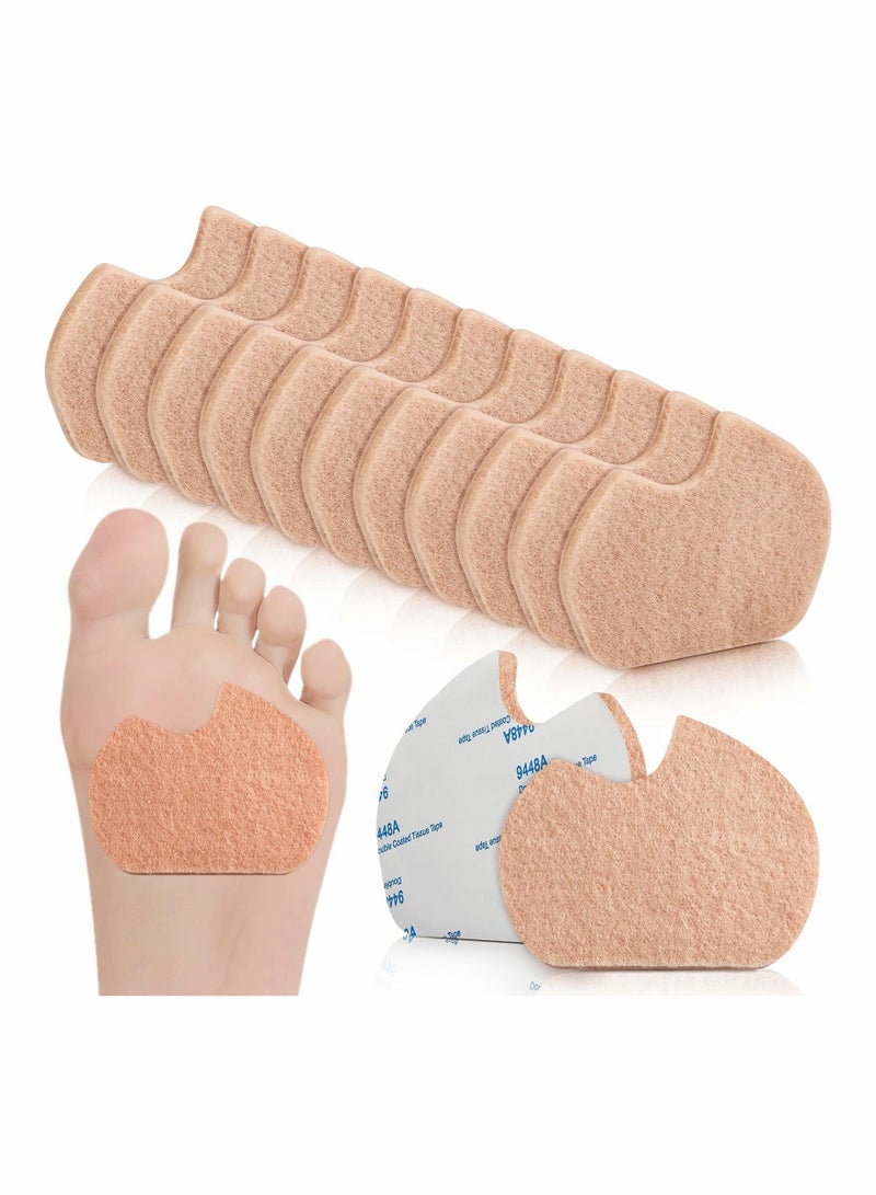 Excefore Foot Pads, 24 Pcs Self-Adhesive Foot Cushion for Dancer, Forefoot Cushion Pads Sesamoiditis Pads for Ball of feet Pain, Felt Forefoot Cushion Pads for Men Women Dancing Pain Relief(Beige) - Image 1