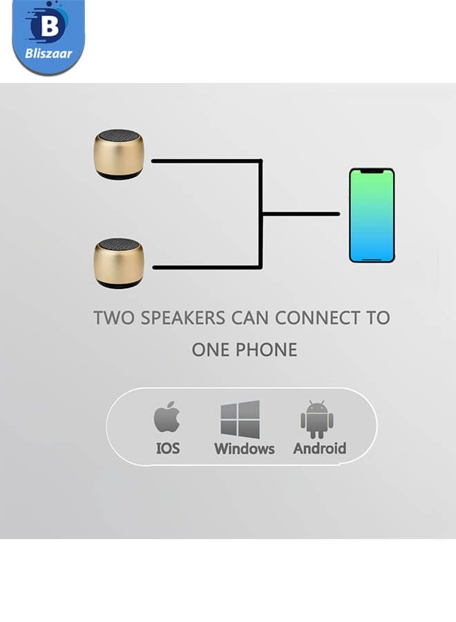 Bliszaar Best Mini Portable Bluetooth Speaker with HD Sound & Bass, Smallest Wireless Bluetooth Speakers for Phone/PC/Tablet, Photo Selfie Button Answer Phone Calls, Cute Tiny Speaker, Gold - Image 3