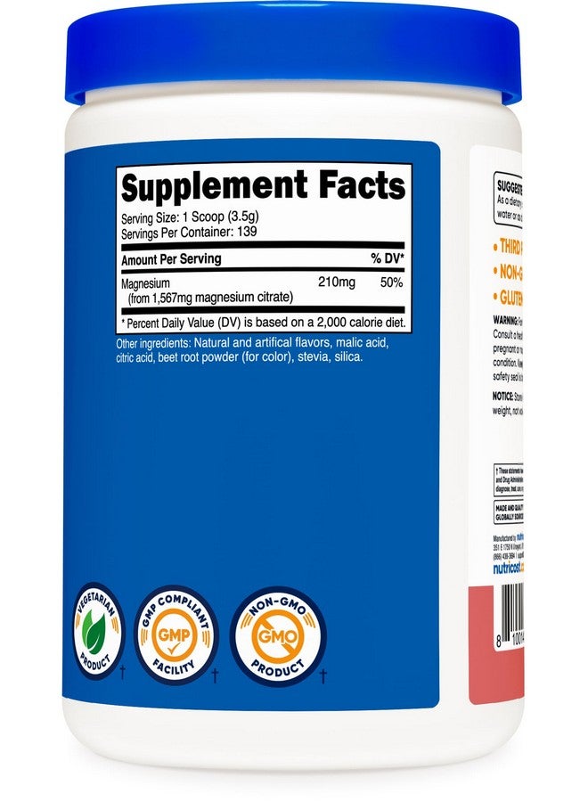 Nutricost Magnesium Citrate Powder (Raspberry Lemonade, 500 Gram) - Image 5
