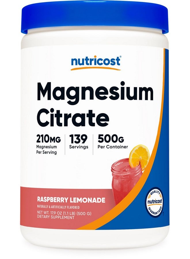 Nutricost Magnesium Citrate Powder (Raspberry Lemonade, 500 Gram) - Image 1