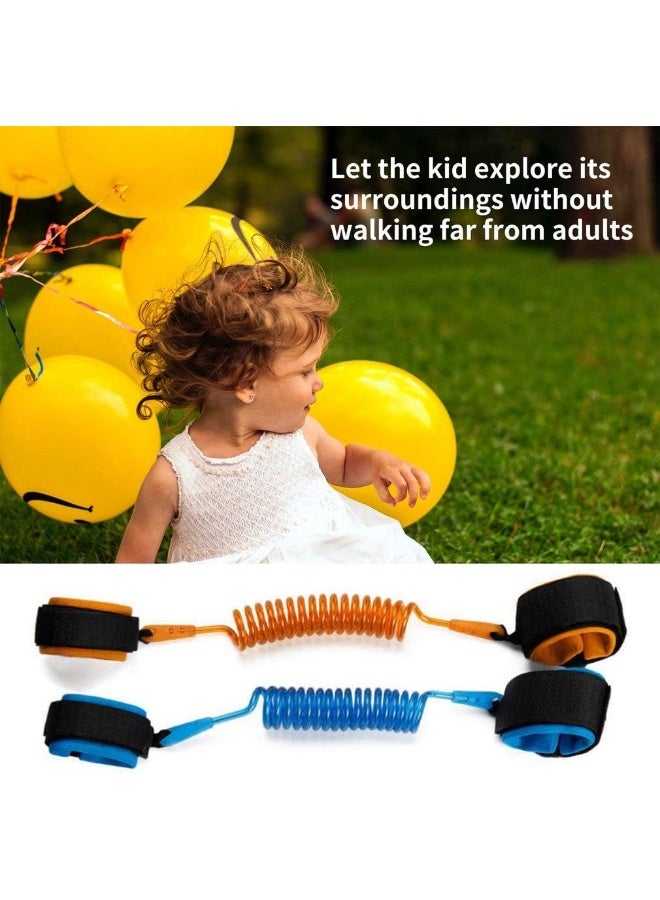 لوكيسن Locisne Anti Lost Wrist Link【2 Pack】, Child Leash Toddler Safety Harness for Outdoor Activities, 5.9ft (Blue+Orange) - Image 2