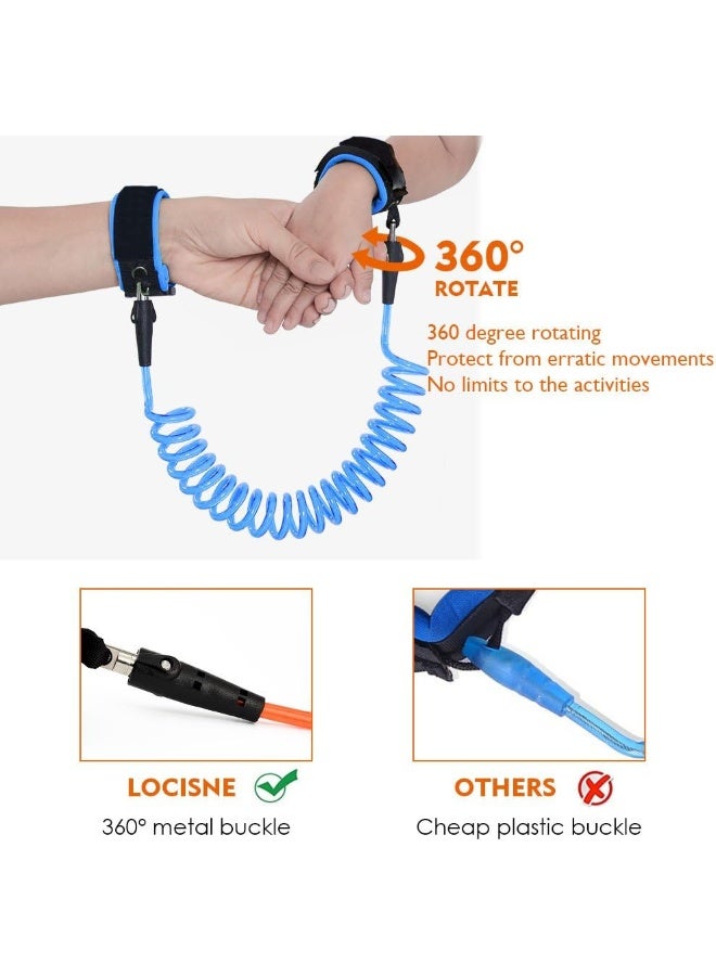 لوكيسن Locisne Anti Lost Wrist Link【2 Pack】, Child Leash Toddler Safety Harness for Outdoor Activities, 5.9ft (Blue+Orange) - Image 4