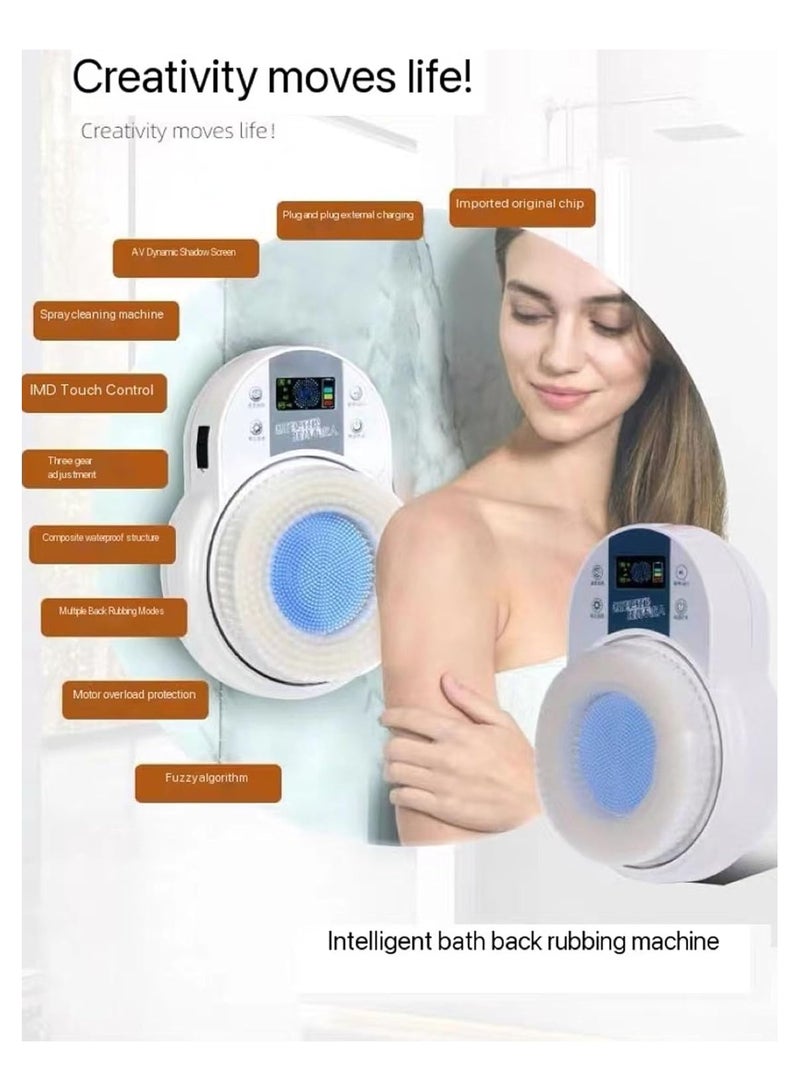 عام مقشات الظهر المثبتة على الحائط، فرشاة الاستحمام الكهربائية للظهر، مقشاة ذكية للظهر، دوران 360 درجة ومقاومة للماء بمعيار IPX4، وسادة تنظيف الجلد المتقشرة - Image 3