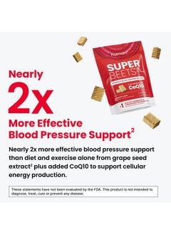 Humann humanN SuperBeets Heart Chews Advanced - 100mg of CoQ10 Plus Beetroot & Grape Seed Extract, 60 Count  - Image 4