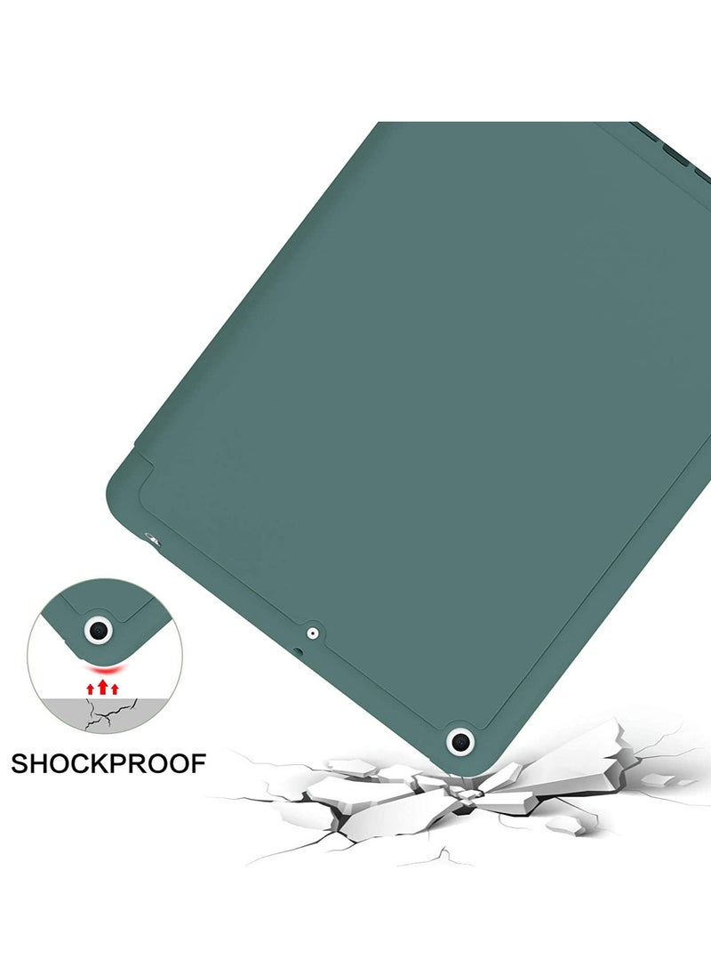 iPad 6th Generation Case, iPad 5th Generation Case with Pencil Holder, Premium Folio Folding Stand Smart Auto Wake/Sleep Protective Tablet Case for Apple iPad 9.7" 2018/2017,Midnight Green