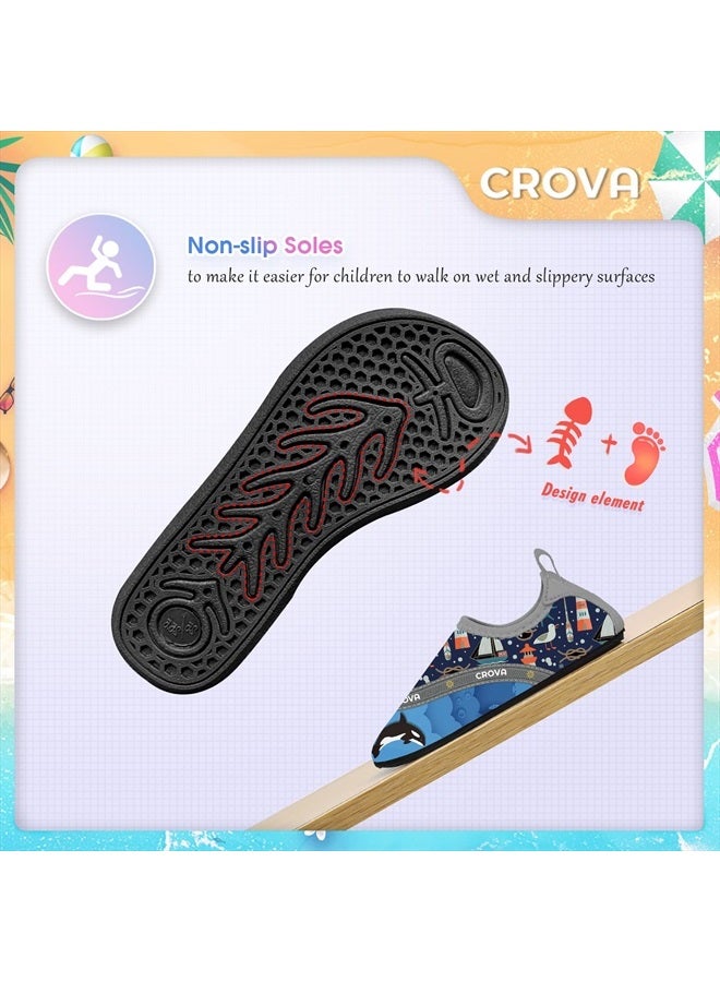 CROVA Toddler Kids Water Shoes Quick Dry Aqua Socks Non-Slip Barefoot Sports Shoes for Boys Girls Toddler - Image 4