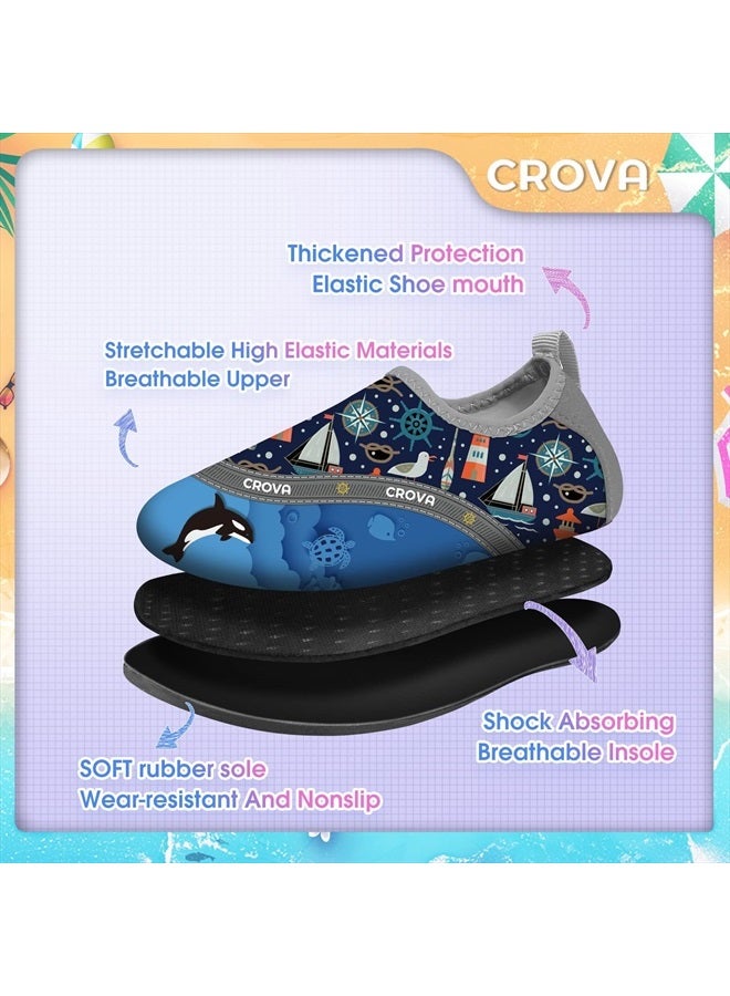CROVA Toddler Kids Water Shoes Quick Dry Aqua Socks Non-Slip Barefoot Sports Shoes for Boys Girls Toddler - Image 5