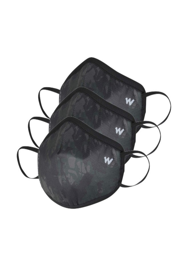 وايلد كرافت قناع وايلدكرافت سوبر ماسك W95+ قابل لإعادة الاستخدام للتنفس في الهواء الطلق، 3 قطع: طباعة تحتية: تمويه بني: صغير - Image 1