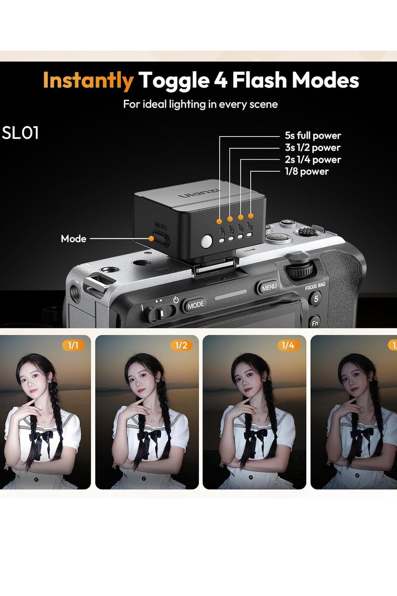 Ulanzi Mini Camera Flash SL01 Speedlite Digital Camera Speedlight with Hot Shoe, Compatible with Sony/Canon/Fuji/Nikon/Panasonic/Olympus/Pentax - Image 5