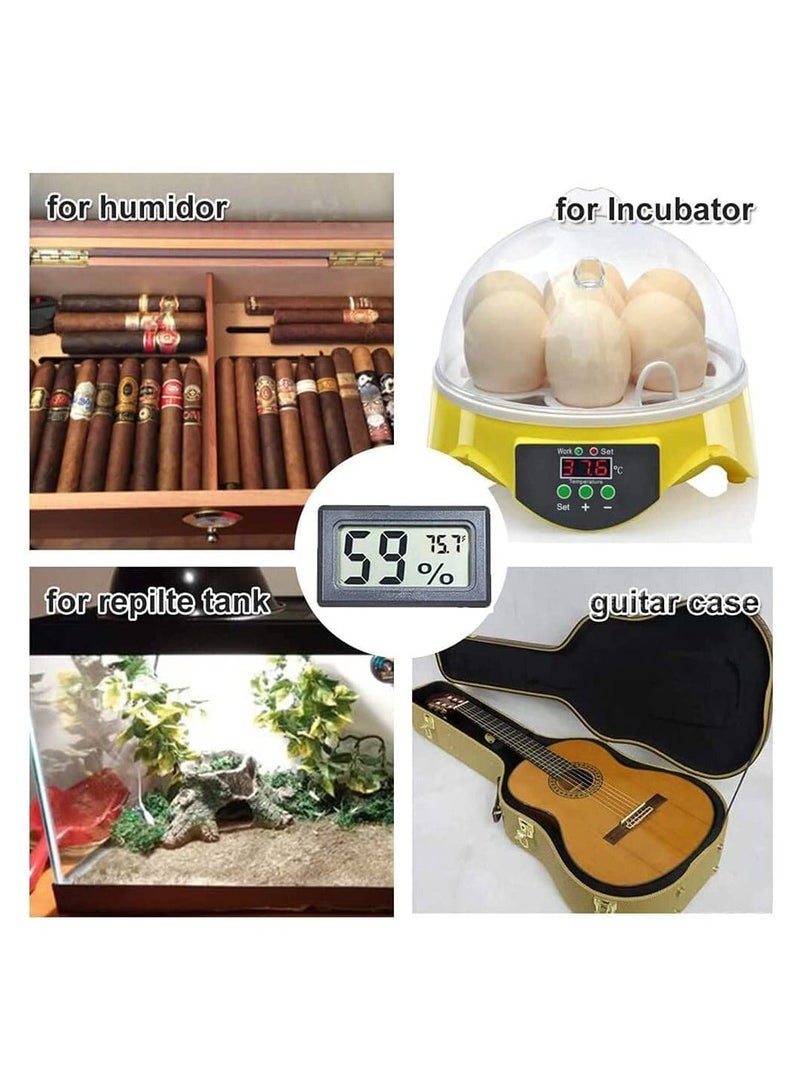 SYOSI 6 Pack Mini Hygrometer Thermometer Built in Small Household Electronic Digital Indoor Humidity Gauge Monitor with Temperature Meter Sensor Fahrenheit Black - Image 2