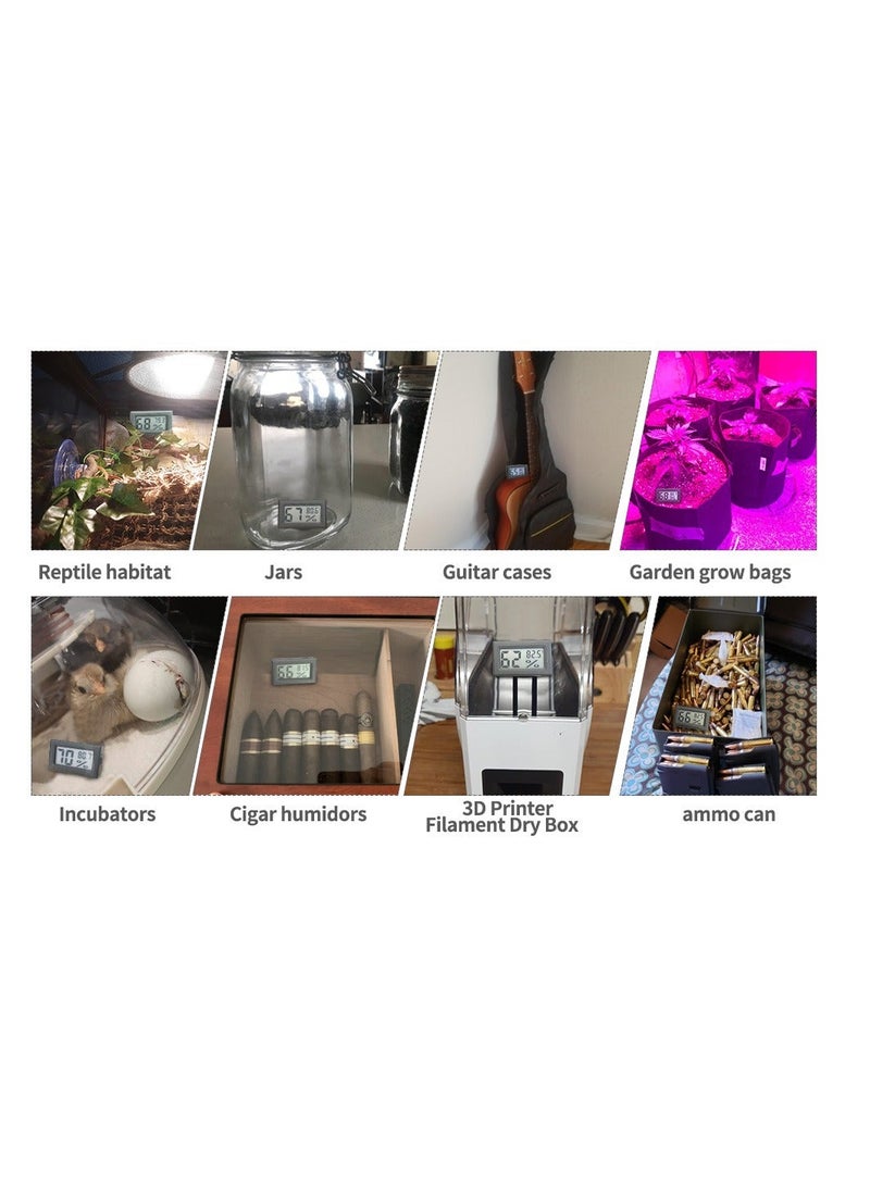 SYOSI 6 Pack Mini Hygrometer Thermometer Built in Small Household Electronic Digital Indoor Humidity Gauge Monitor with Temperature Meter Sensor Fahrenheit Black - Image 5