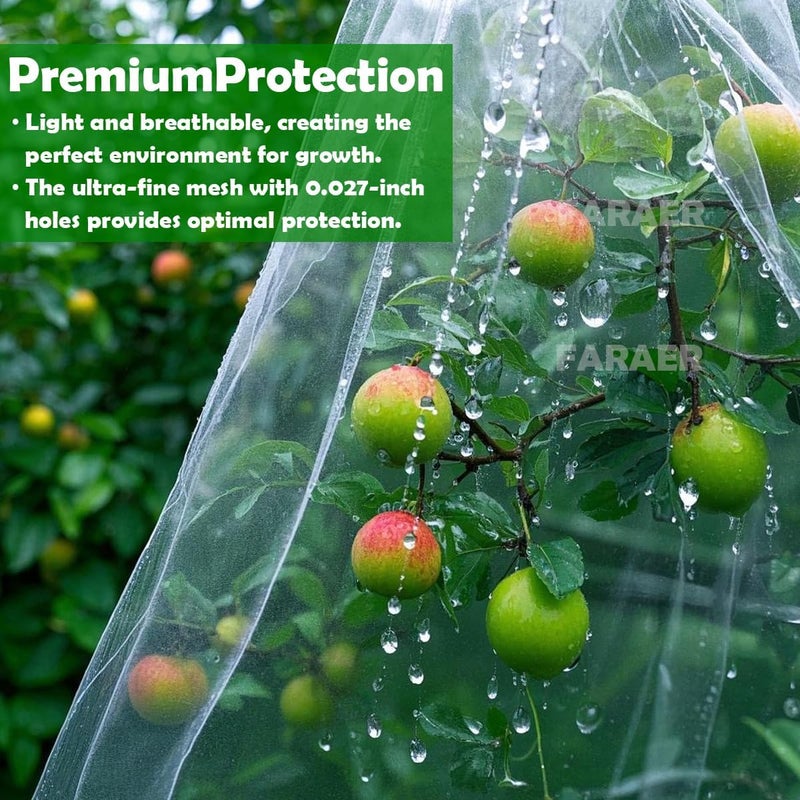 FARAER Garden Netting, Plant Covers 4x10Ft Net Ultra Fine Mesh Protection Netting for Vegetable Plants Fruits Flowers Crops Greenhouse Row Cover Raised Bed Barrier Screen Protection Net Cover - Image 4