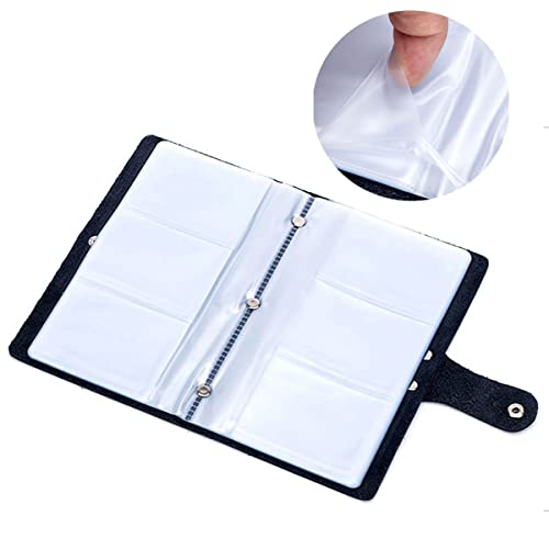 boshiho Leather Credit Card Holder Business Card Case Book Style 90 Count Name ID Card Holder Book (Peacock Green) - Image 3