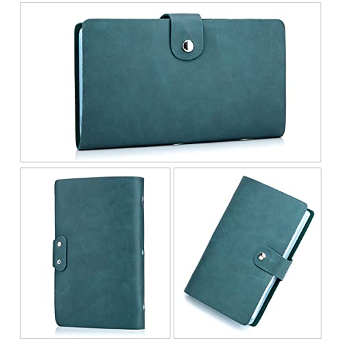 boshiho Leather Credit Card Holder Business Card Case Book Style 90 Count Name ID Card Holder Book (Peacock Green) - Image 4