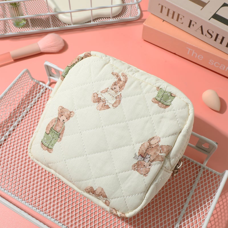 Makeup Pouch For Women Cute Makeup Bag Toiletry Bag Kawaii Organizer For Feminine Products Travel Makeup Bag With Zipper - Image 4