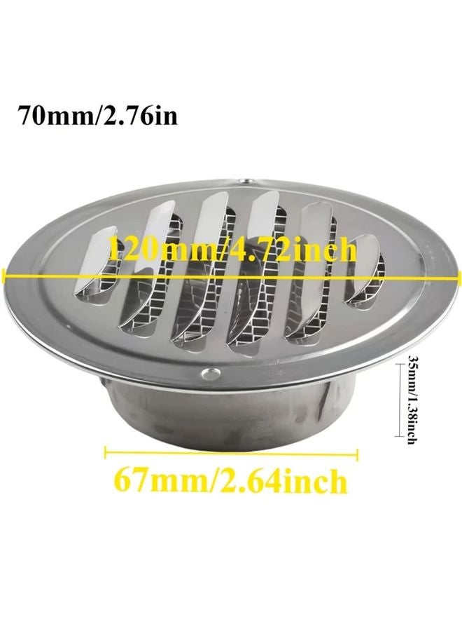 شبكة تهوية معدنية دائرية 70 مم، غطاء عادم متين سهل التنظيف بتصميم حديث على شكل أوراق - Image 4