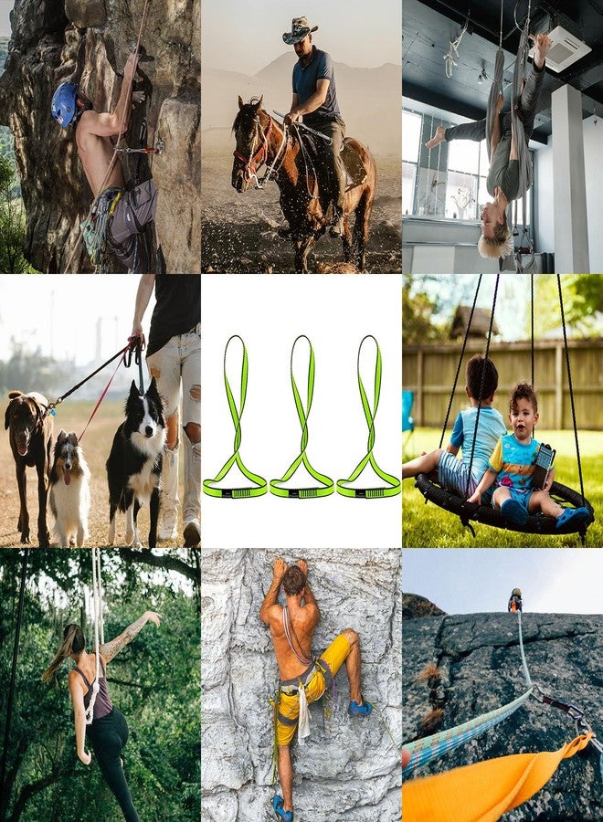 AINIKEY 18MM Nylon Climbing Sling Runner 23KN CE2008/EN566 Rock Climbing Webbing Straps for Outdoor Climbing, Rappelling, Swing, Yoga Hammock etc（Green | 60cm / 24inch | Pack of 3） - Image 4