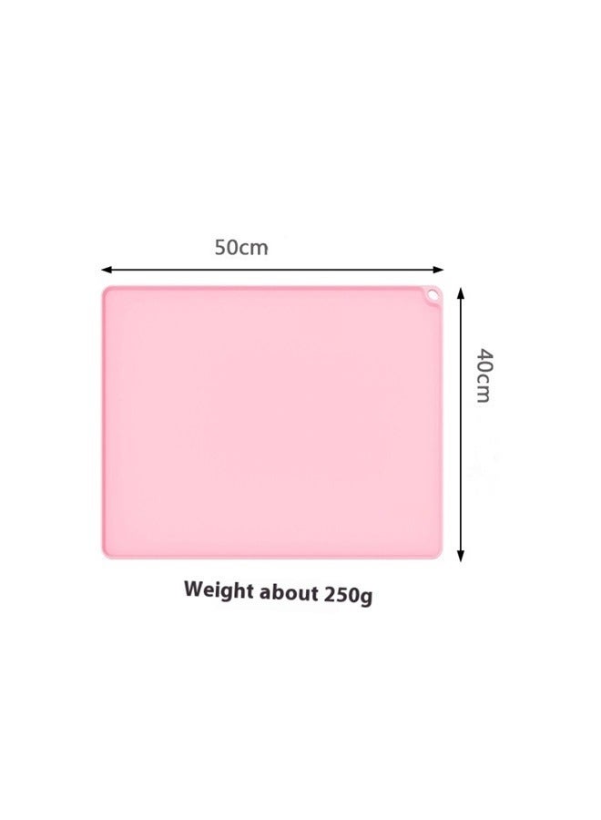 Waterproof Pet Food Mat Pink 40x50cm，Cute Cat Food Mat, Dog Feeding Mat for Food and Water, Waterproof Non-Slip Silicone Mat for Floor, Dog Food Mat with Raised Edge to Prevent Food Spills and Water - Image 2