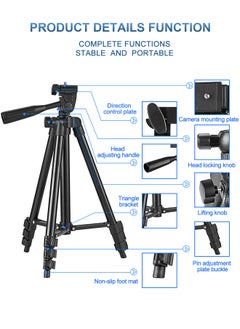 General 51 Inch Extendable Phone Tripod and Camera Stand with Bag, Lightweight Selfie Stick Tripod for iPhone Holder with Bluetooth Remote and Clip, Travel iPhone Tripod for Video Recording  - Image 5